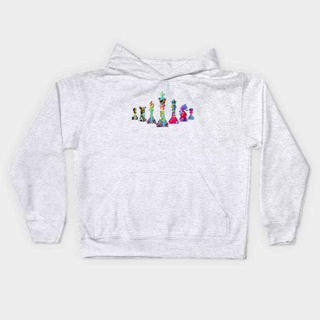 Chess pieces Kids Hoodie by erzebeth